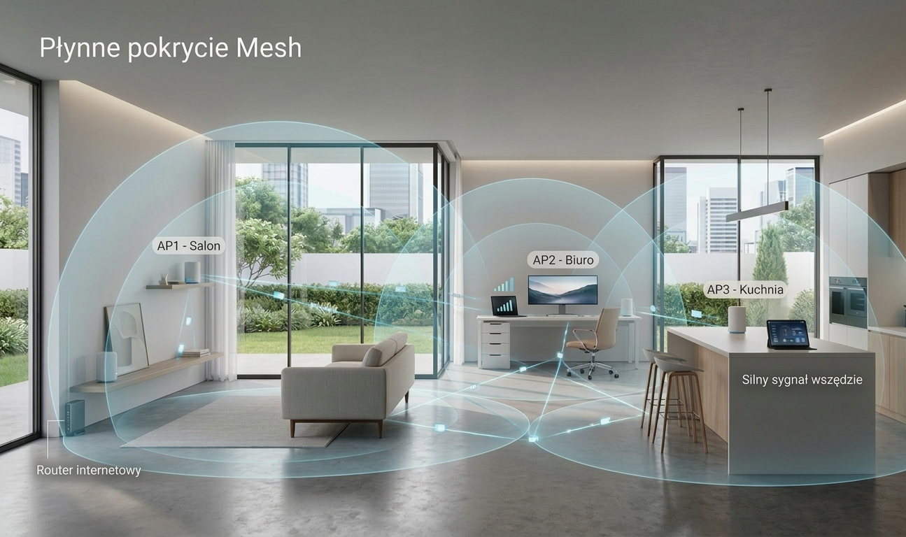 Sieć Mesh - płynne pokrycie całego domu